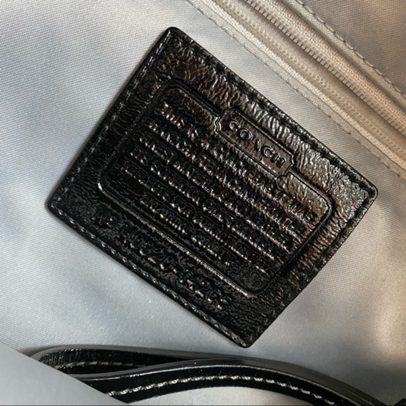 Coach • Solid Black Alex Patent Leather Shoulder Bag Purse - Picture 7 of 12